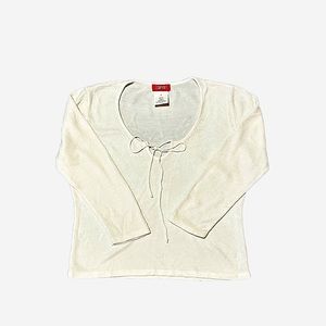 Vintage Esprit lightweight off white sweater with bow tie detail